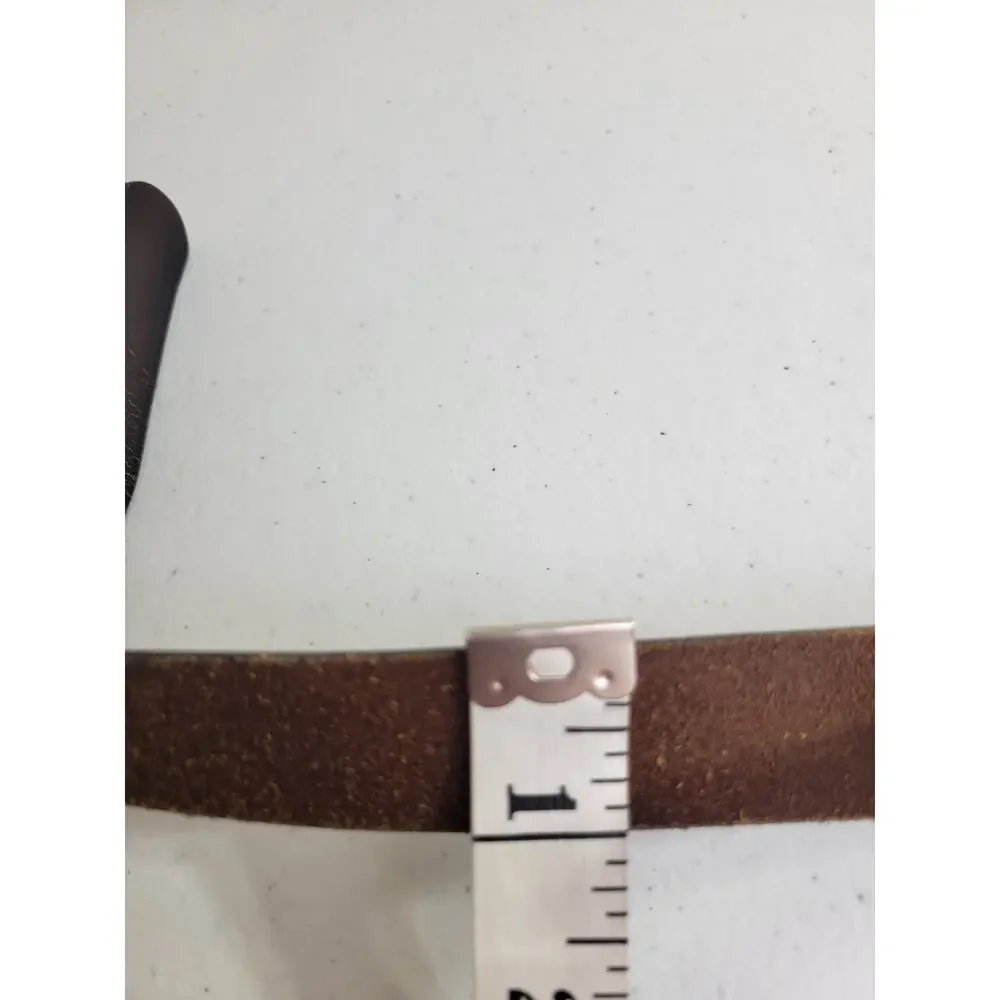 Grommet‎ Classic Casual Belt Brown Bonded Leather Lined Thin Women's Size Large